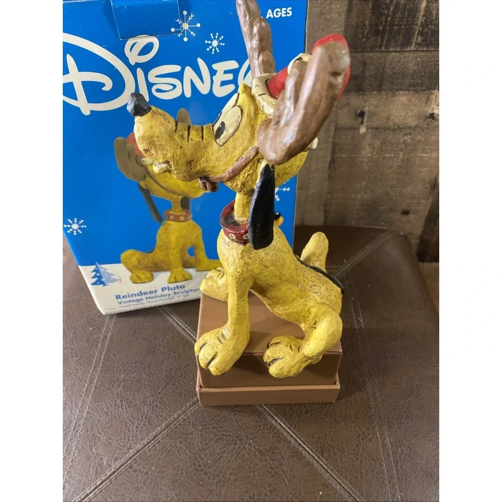 Disney Reindeer Pluto Vintage Holiday‎ Sculpture Hand-Made Hand-Painted 9